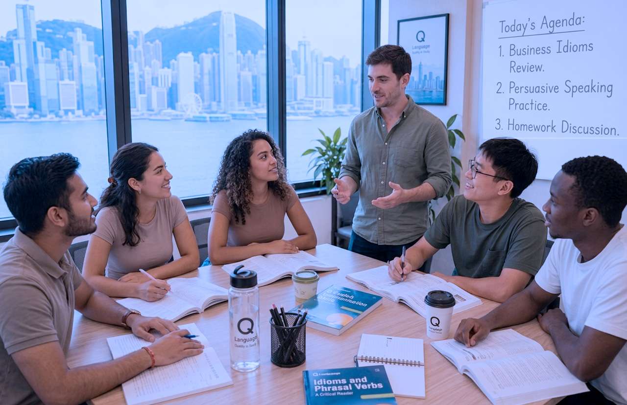 Small group English class in Hong Kong